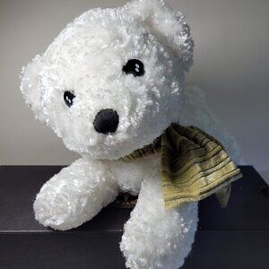 Dan Dee Collectors Choice White Bear Fluffy Stuffed Animal 14" Plush Vintage